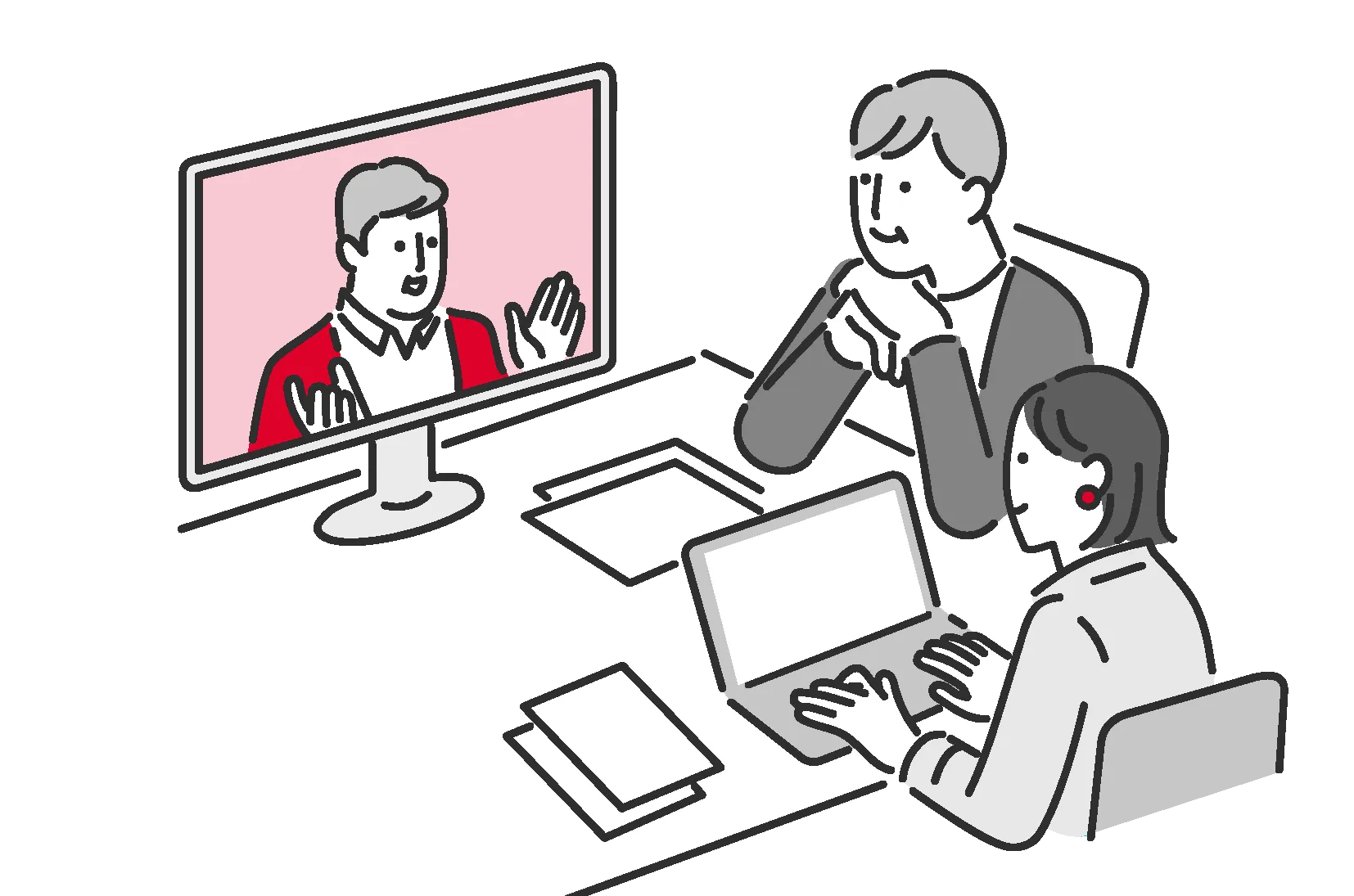 担当者との面談のイラスト